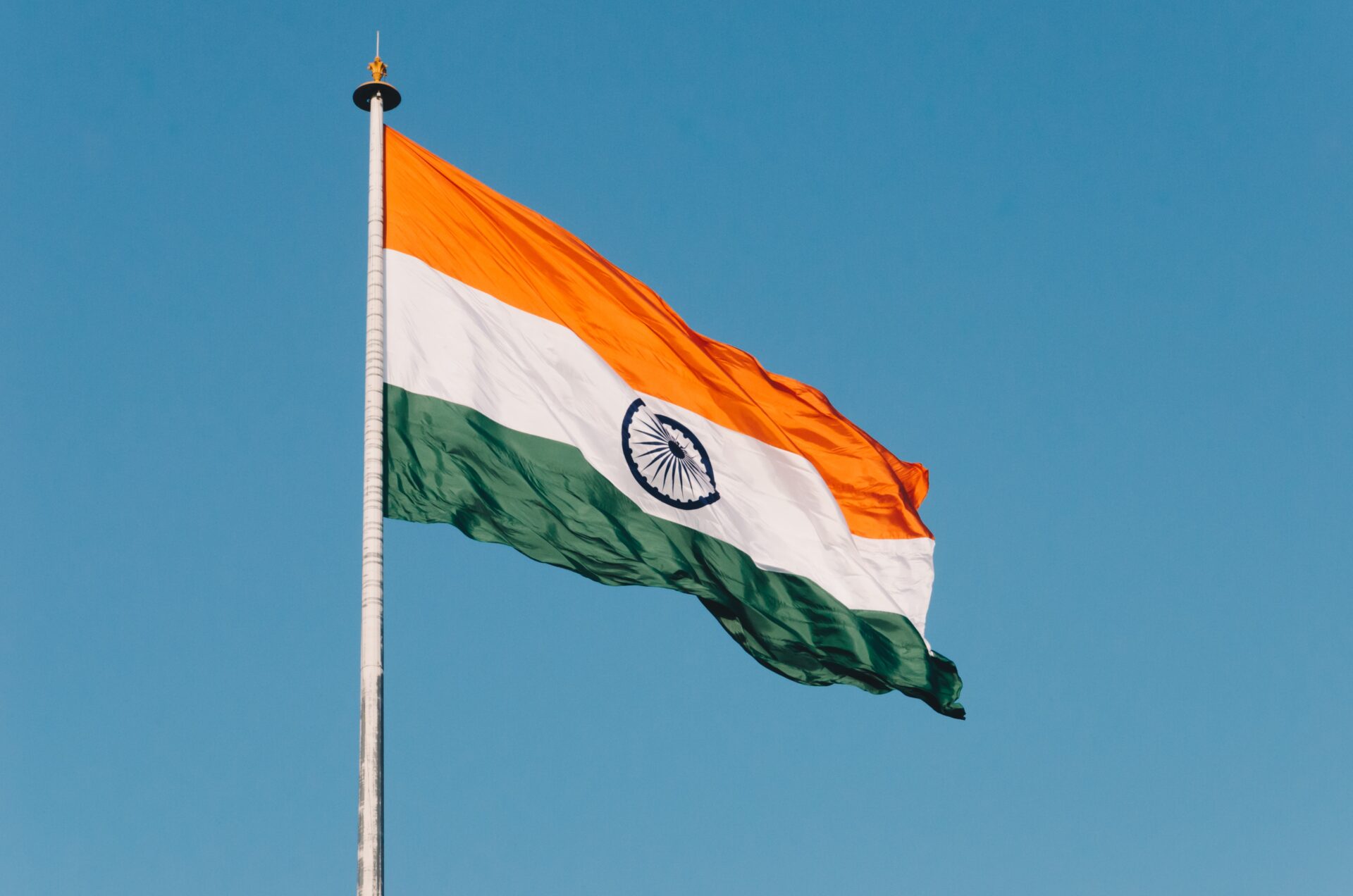 Flag of India blowing in wind