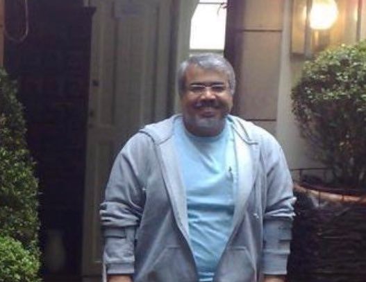 Abduljalil Al-Singace on crutches