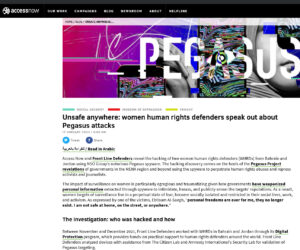 Report on Pegasus by Accessnow and Front Line Defenders