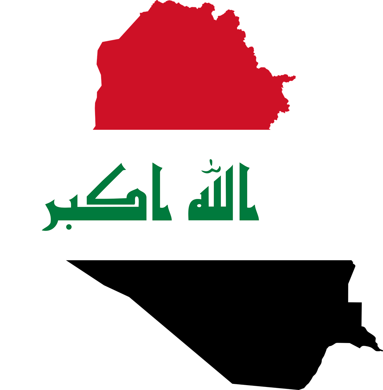 Iraq flag and borders