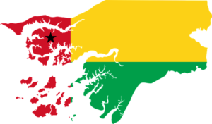 Flag and borders of Guinea-Bissau
