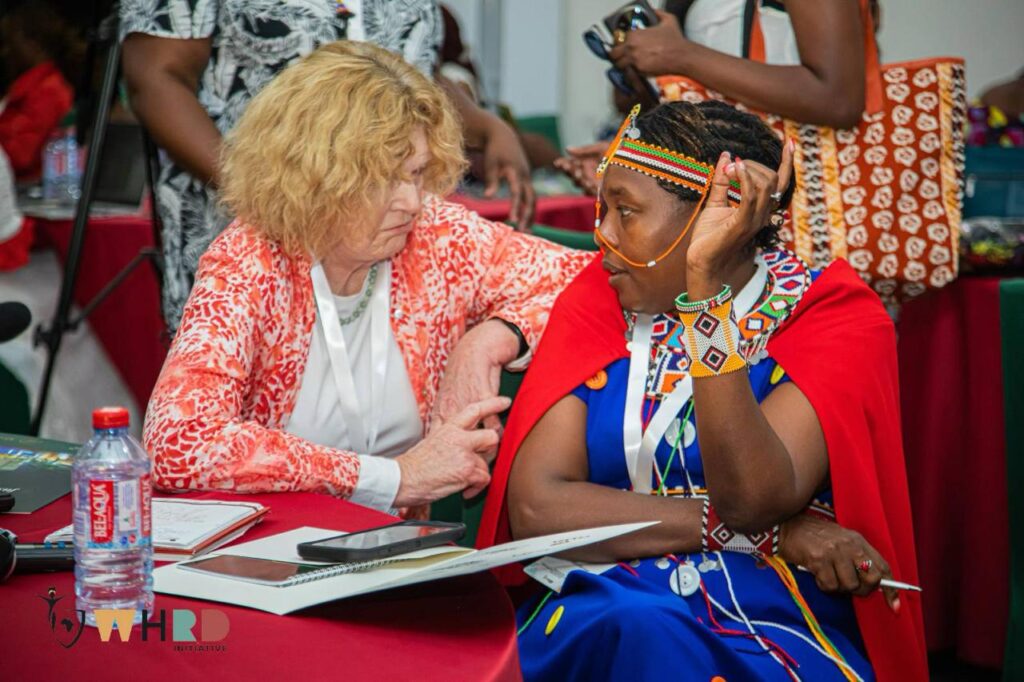 UN Special Rapporteur on human rights defenders Mary Lawlor listening to a woman human rights defender during the WHRD Convention in Accra, Ghana.