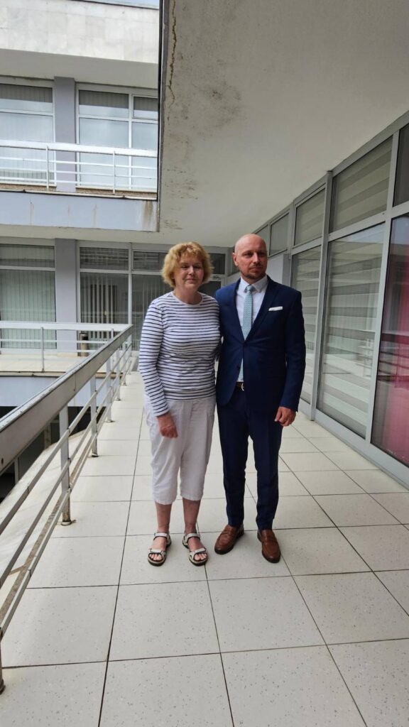 UN Special Rapporteur on human rights defenders Mary Lawlor stands next to a member of the Joint Committee on Human Rights of Parliamentary Assembly during her official visit to Bosnia and Herzegovina.